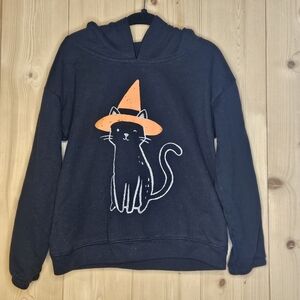 5T Carter's Black Hoodie with Cat and Orange Hat Design